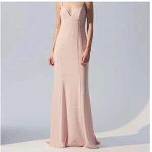 Amsale Blair Crepe GB043P Blush Size 6